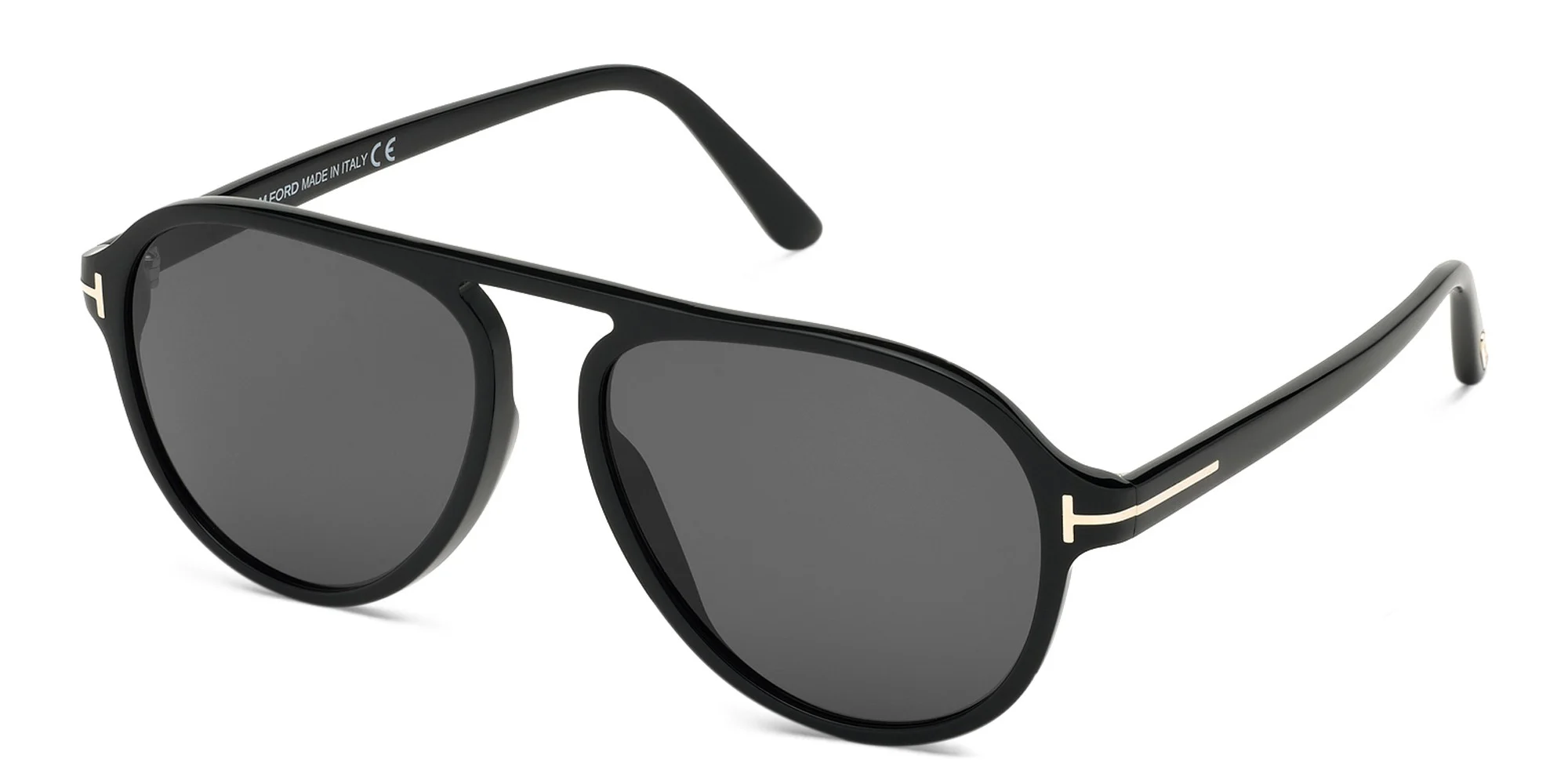 Shop TOM FORD Pilot Sunglasses in Shiny Black online.