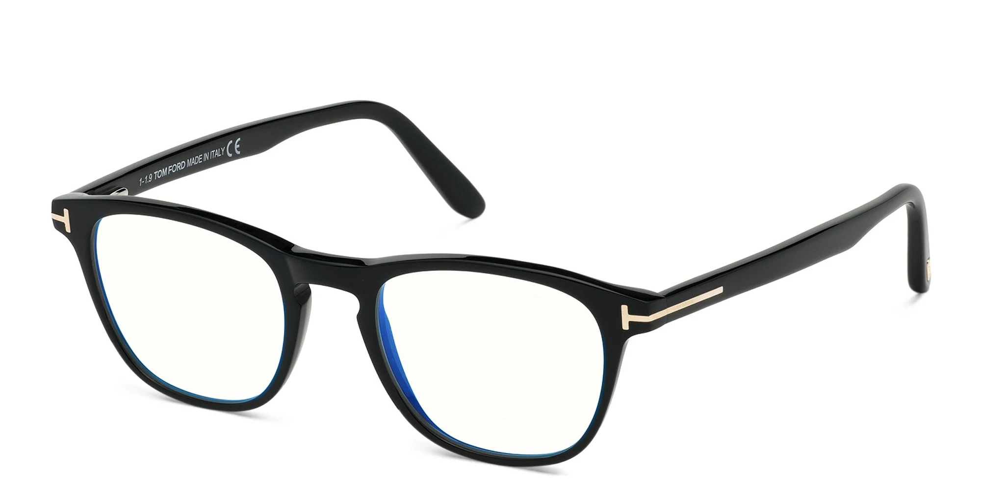 Shop TOM FORD Square Eyeglasses in Shiny Black online.