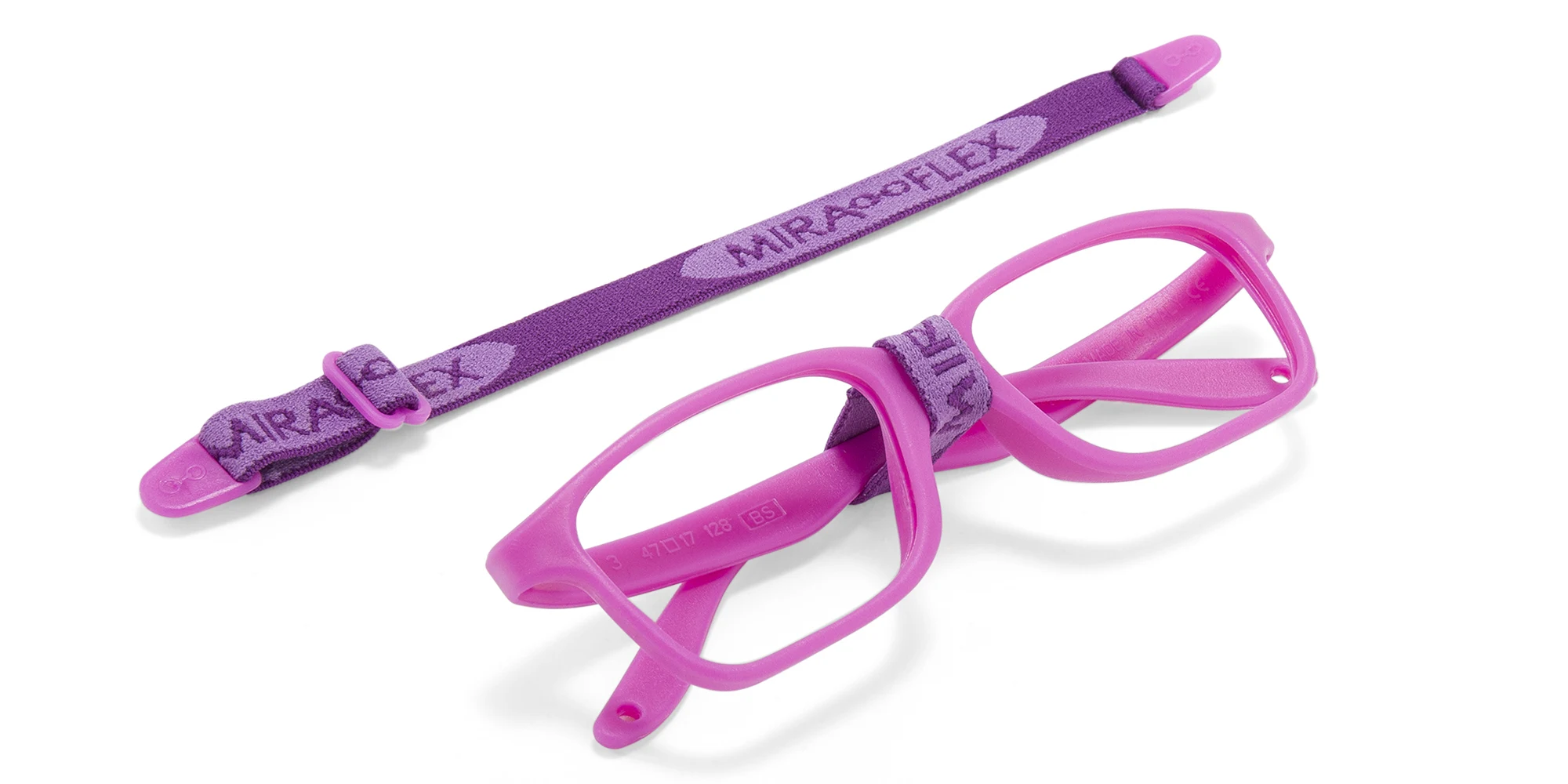 Shop Mira Flex Kids Rectangle Eyeglasses in Pink online.