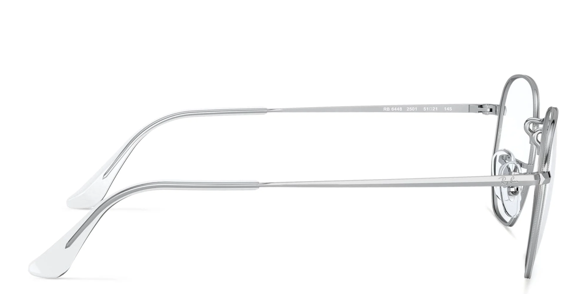 Shop Ray-Ban Unisex Hexagonal Irregular Eyeglasses in Silver online.