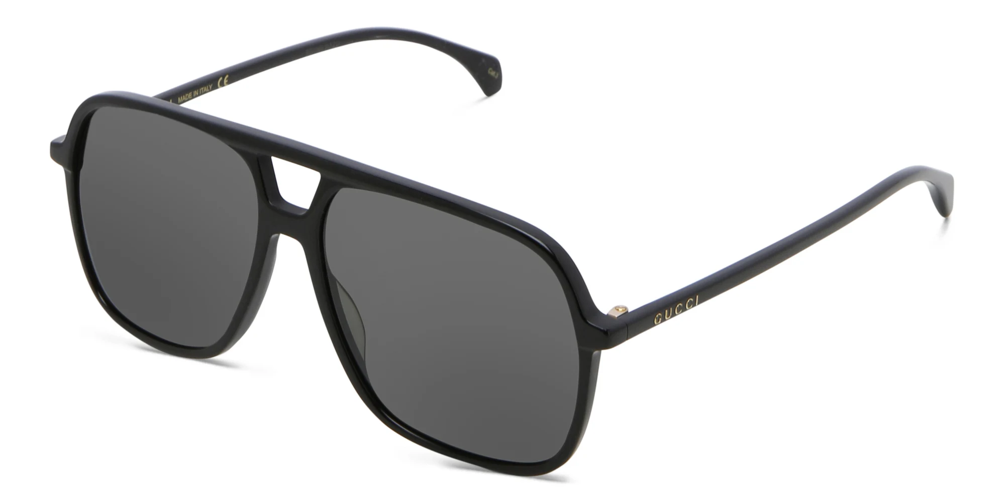 Shop GUCCI Aviator Sunglasses in Black online.