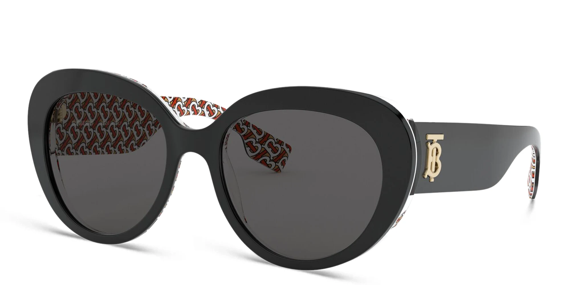 Shop BURBERRY Cat Eye Sunglasses in Black online.