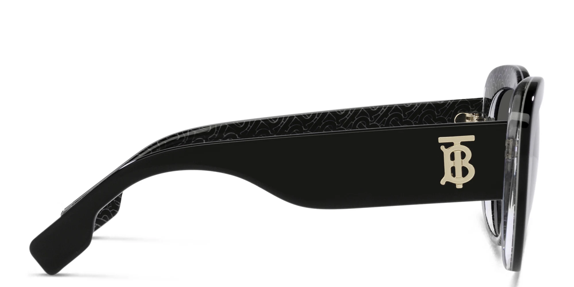 Shop BURBERRY Cat-Eye Sunglasses in Black/Print Tb/Crystal online.