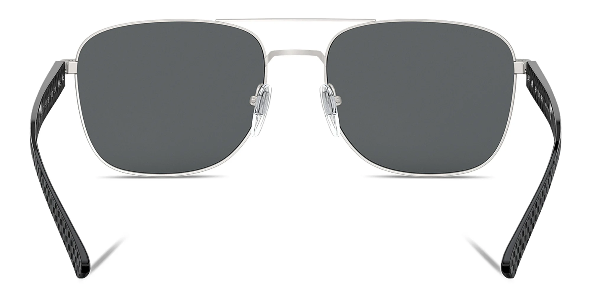 تسوق نظارة شمسية مستطيلة بولغري بلون Matte Gunmetal أونلاين.