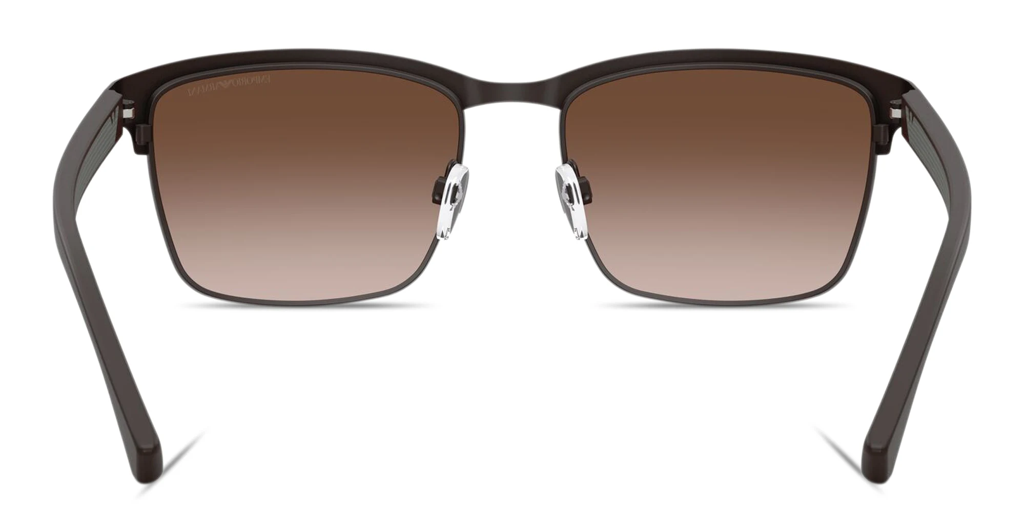 Shop Emporio Armani Eagle Logo Pillow Sunglasses in Matte Brown online.