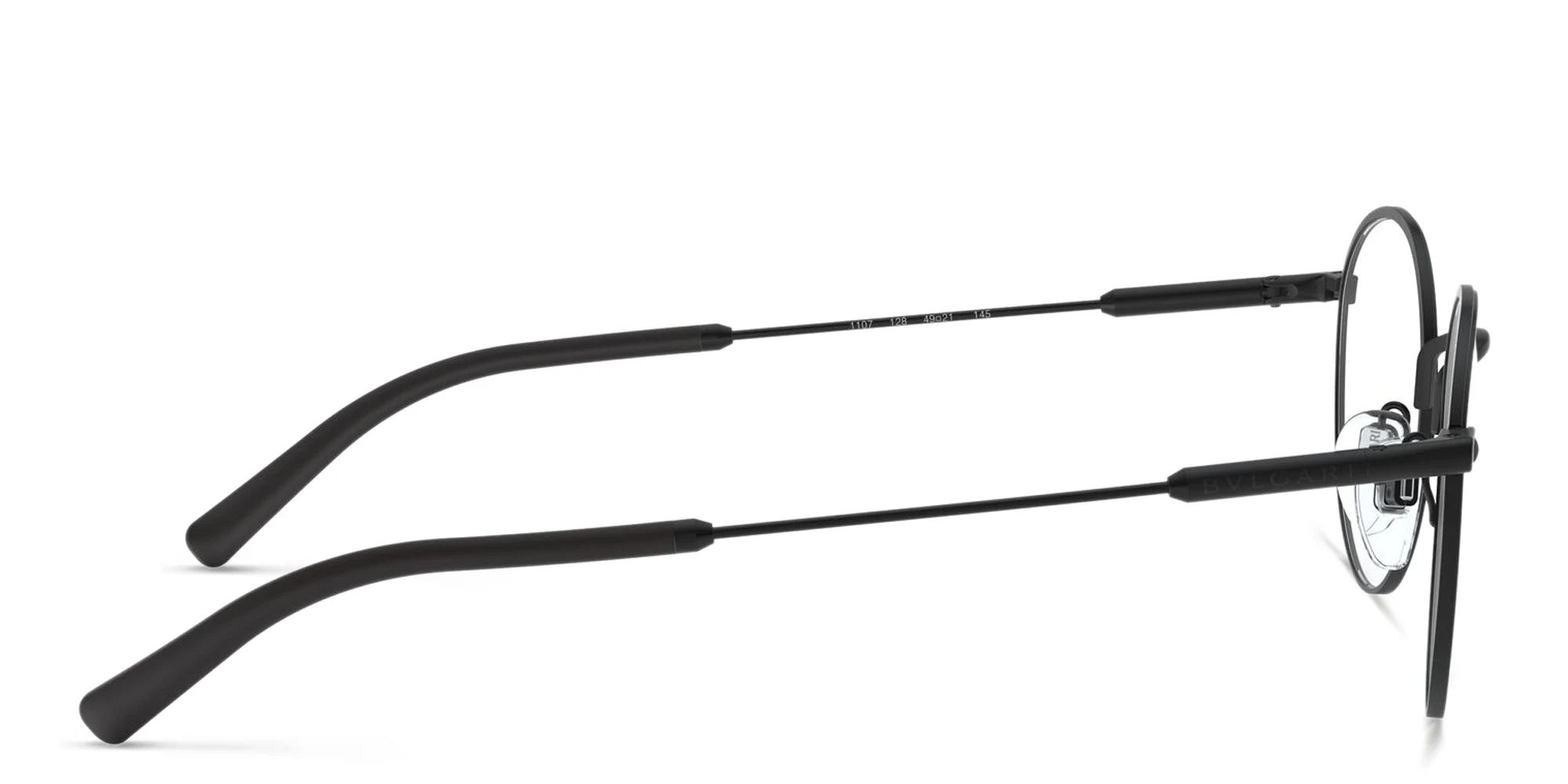 تسوق نظارة طبية دائرية بولغري بلون Matte Black أونلاين.
