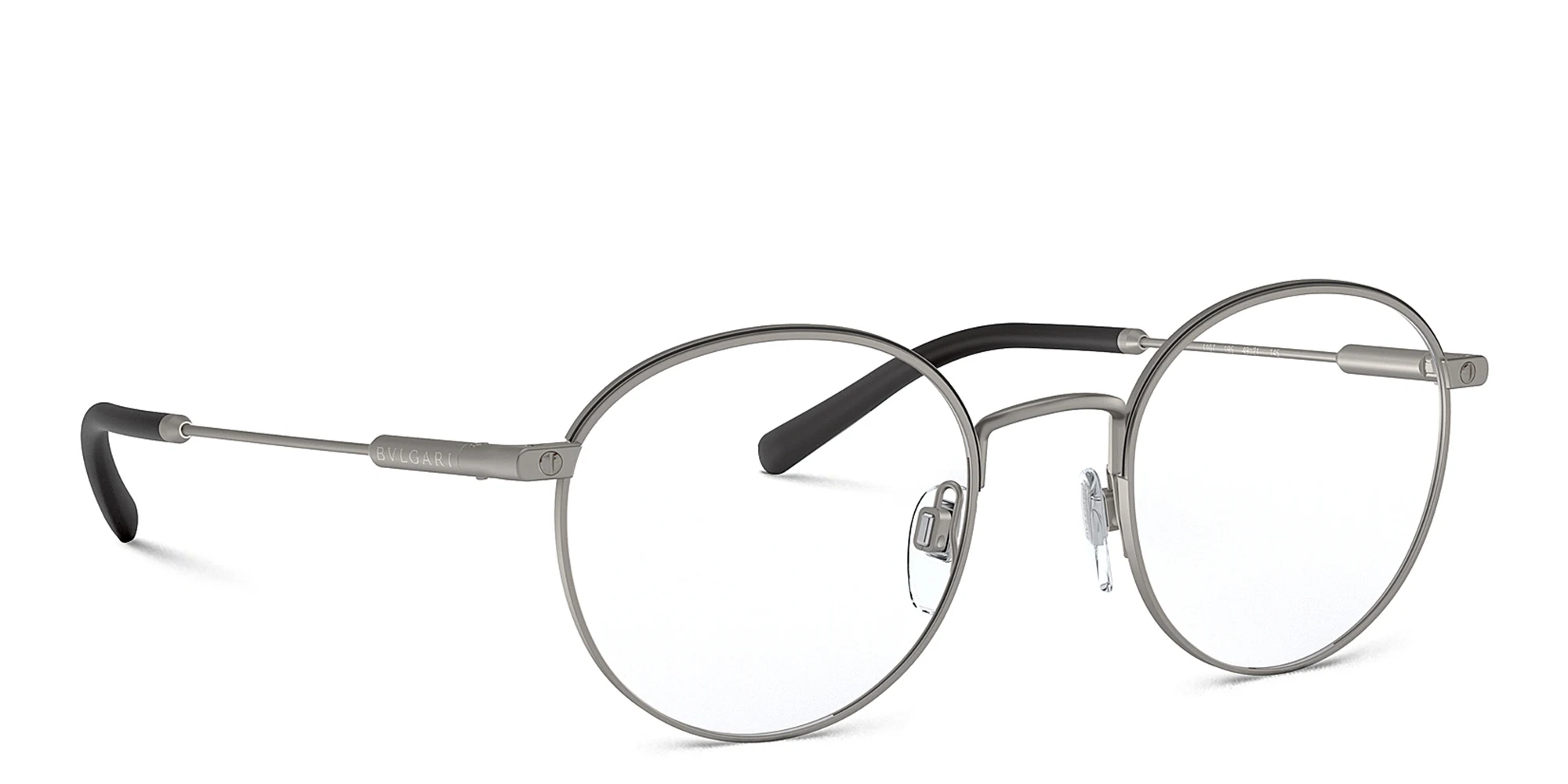 Shop BVLGARI Round Eyeglasses in Silver online.