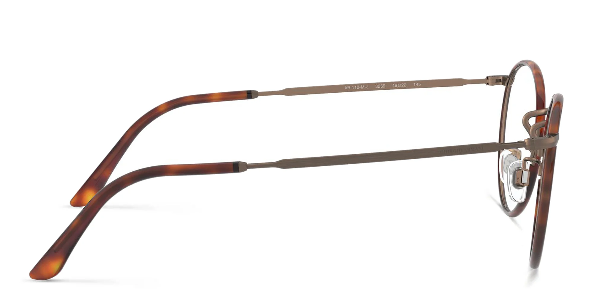 Shop GIORGIO ARMANI Round Eyeglasses in Havana Brushed Bronze online.