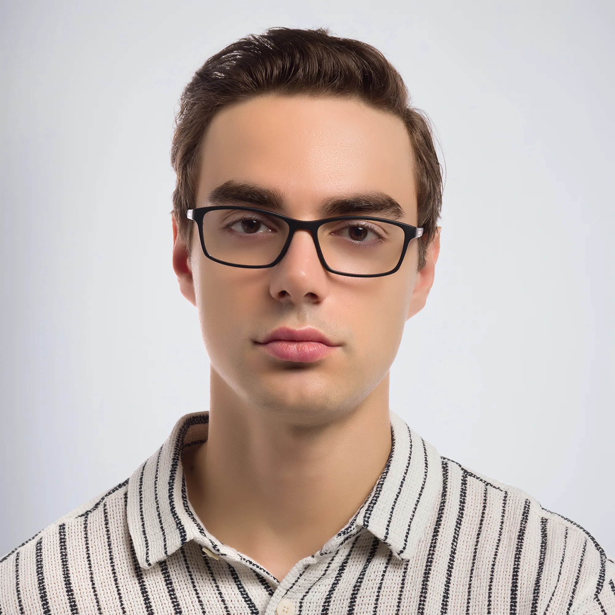 Shop Prada Linea Rossa Rectangle Eyeglasses in Matte Black online.