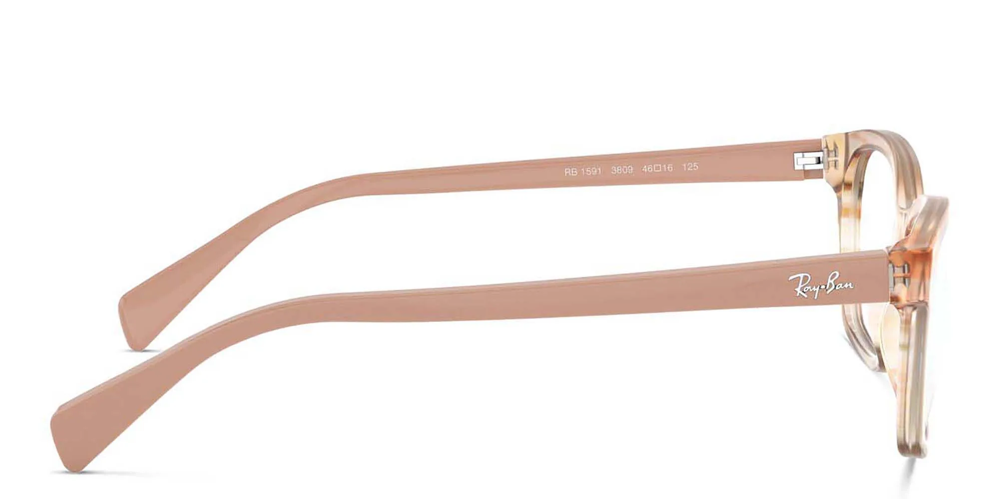 Shop Ray-Ban Junior Kids Square Eyeglasses in Brown Striped Multicolor online.
