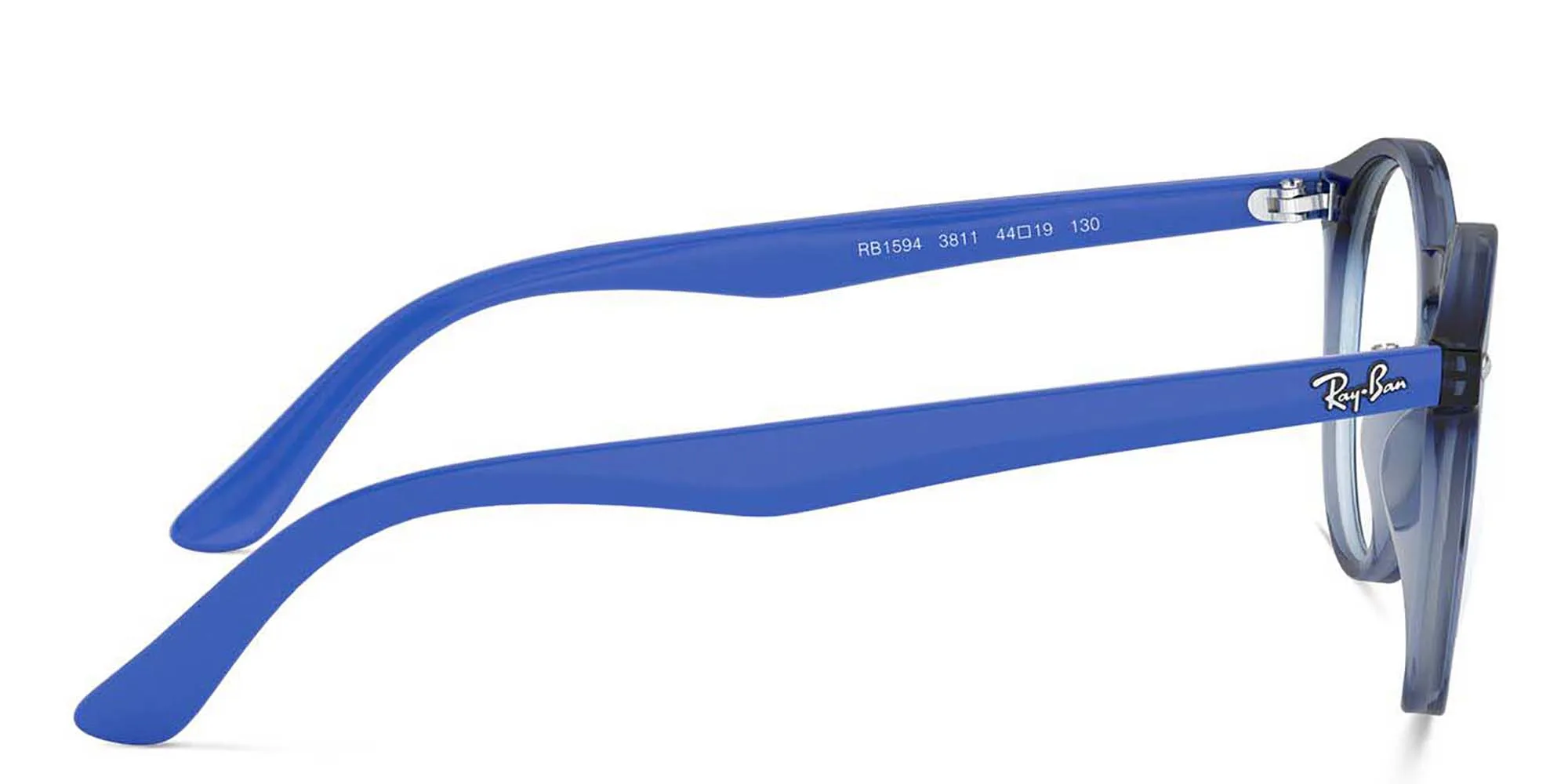 Shop Ray-Ban Junior Kids Round Eyeglasses in Transparent Blue online.