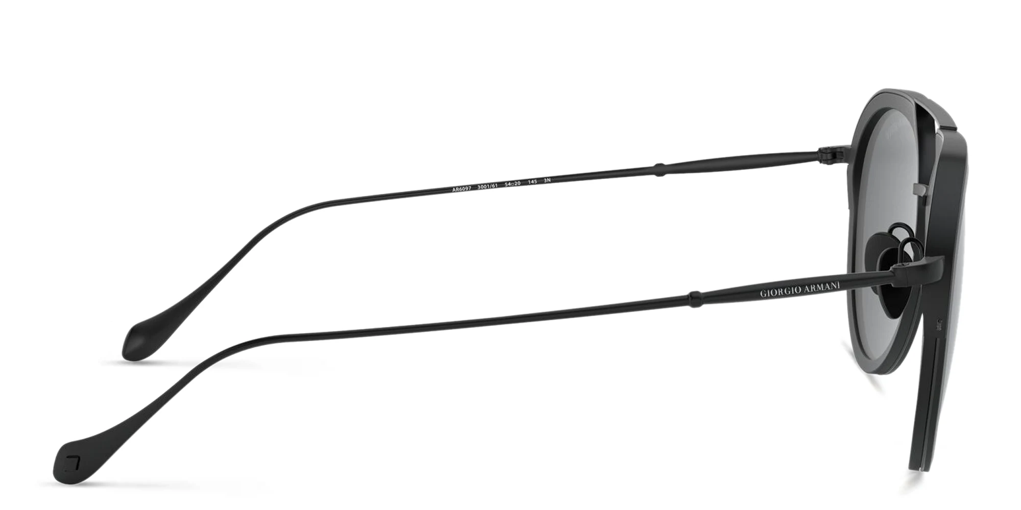 Shop GIORGIO ARMANI Aviator Sunglasses in Matte Black online.