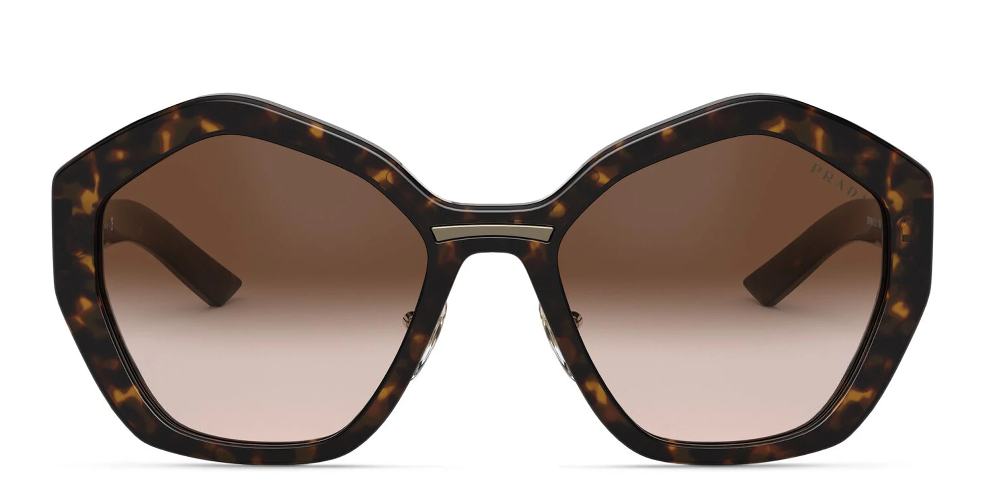 Shop PRADA Irregular Sunglasses in Havana online.