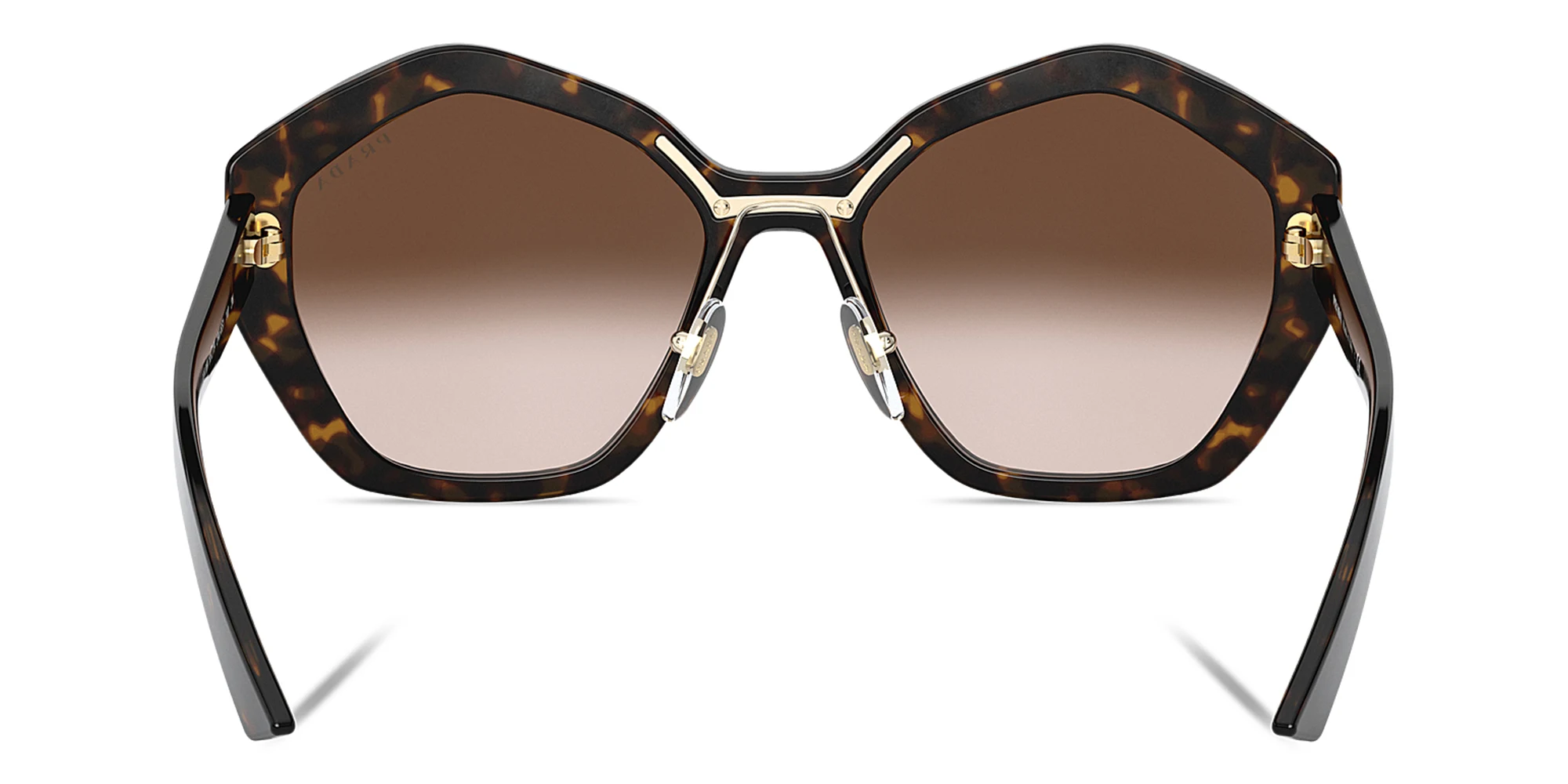 Shop PRADA Irregular Sunglasses in Havana online.