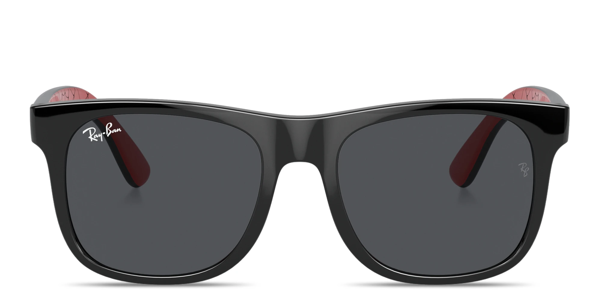 Shop Ray-Ban Junior Marvel Justin Kids Square Sunglasses in Black online.