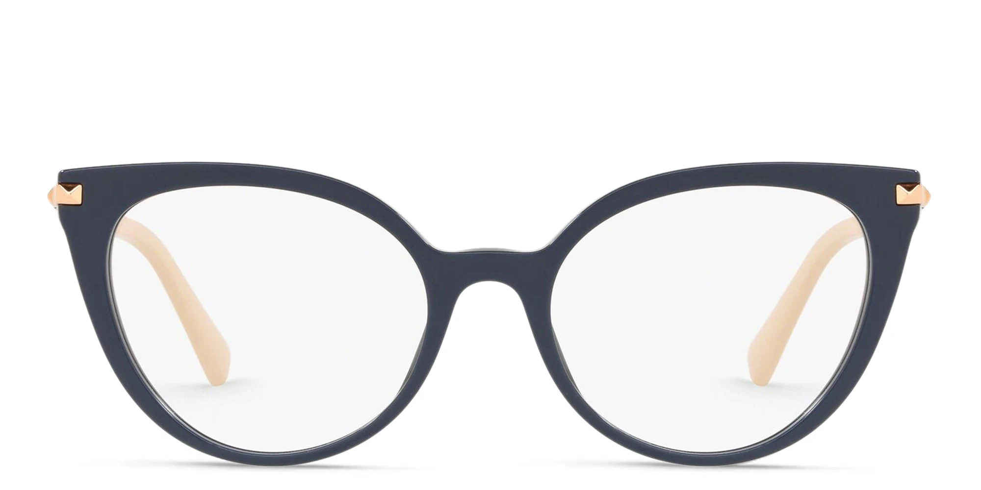 Shop VALENTINO Stud Cat-Eye Eyeglasses in Blue online.
