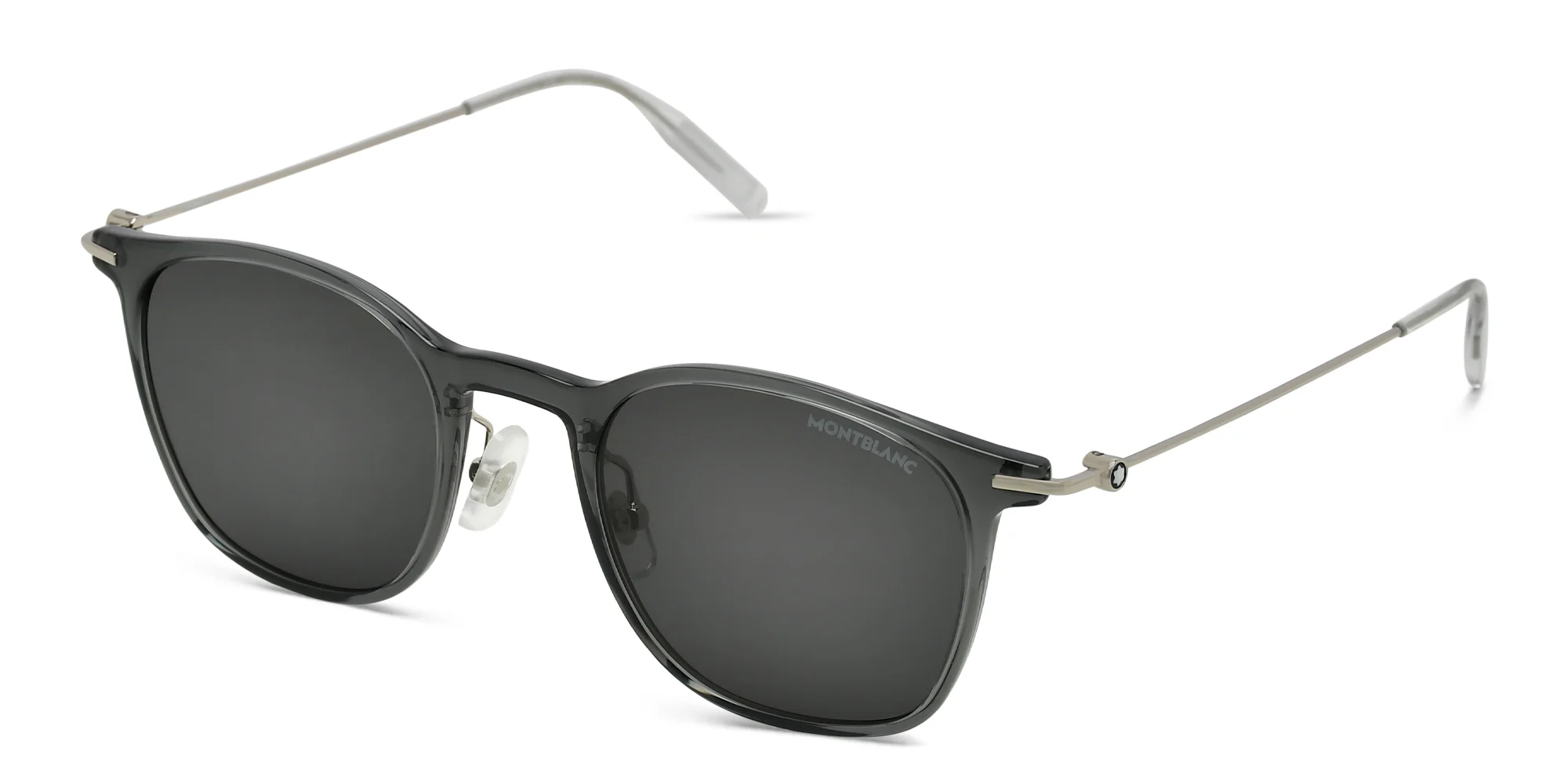 Shop MONTBLANC Panthos Sunglasses in Silver online.
