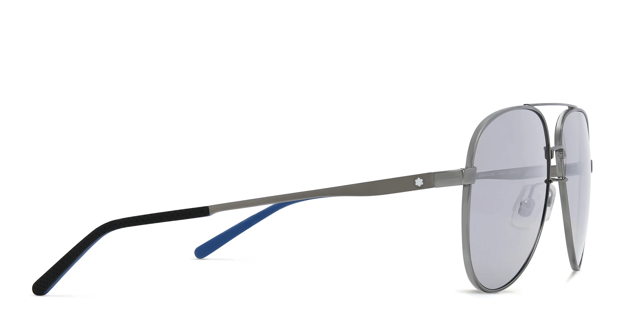 Shop MONTBLANC Pilot Sunglasses in Grey online.