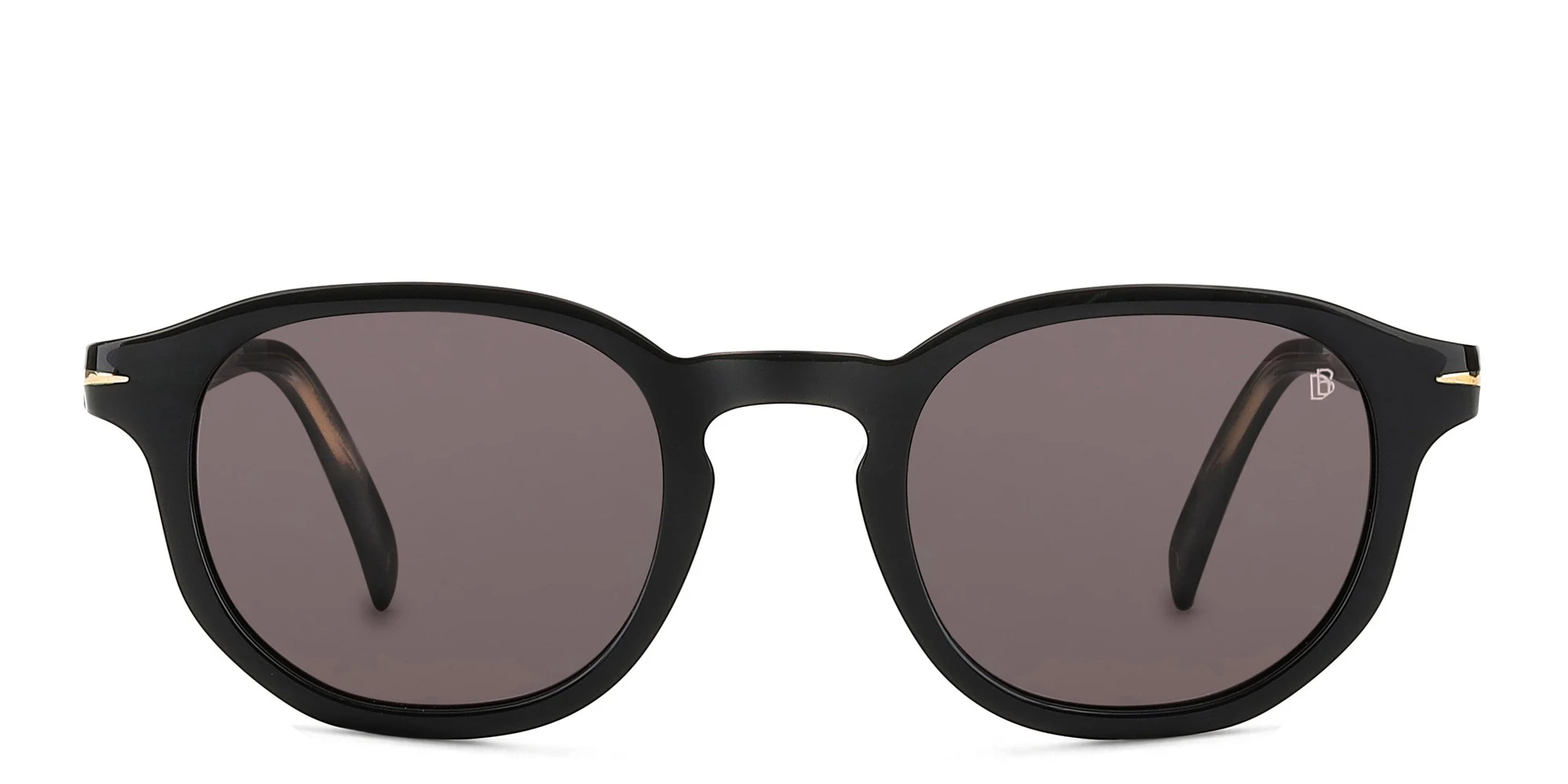 Shop DAVID BECKHAM Round Sunglasses in Black online.