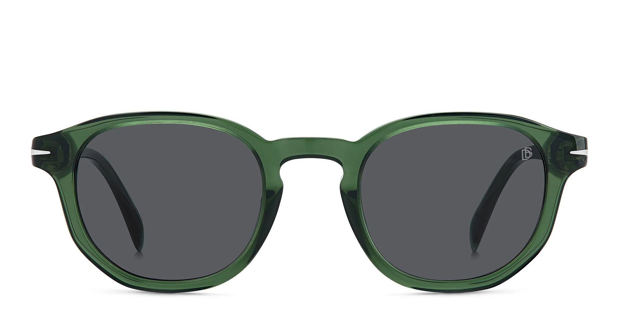 Shop DAVID BECKHAM Round Sunglasses in Green online.