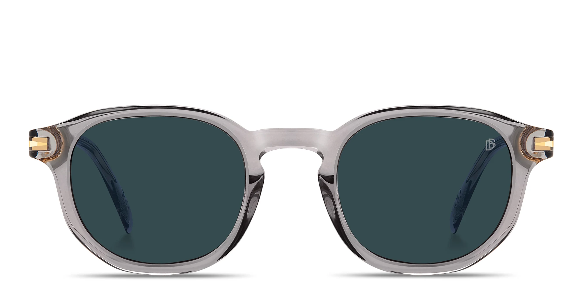Shop DAVID BECKHAM Talisman Round Sunglasses in Transparent Grey online.