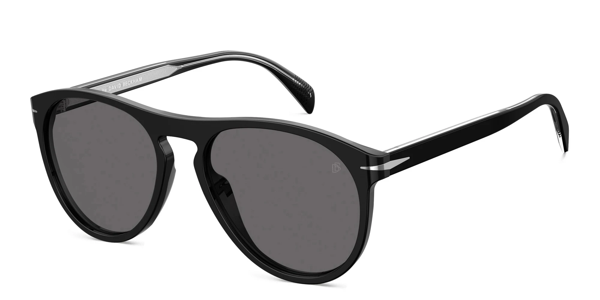 Shop DAVID BECKHAM Aviator Sunglasses in Black online.