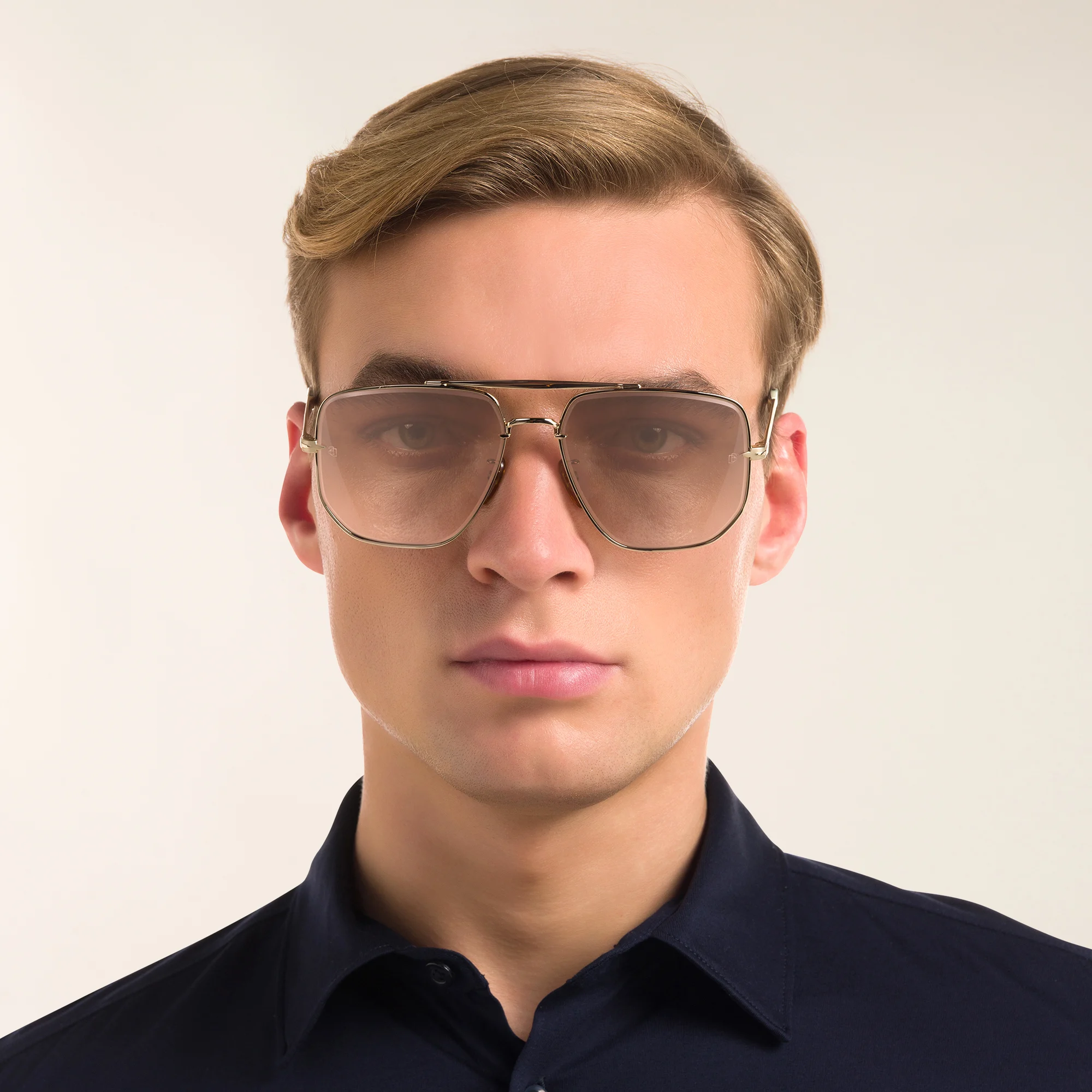 Shop DAVID BECKHAM Pilot Sunglasses in Gold online.