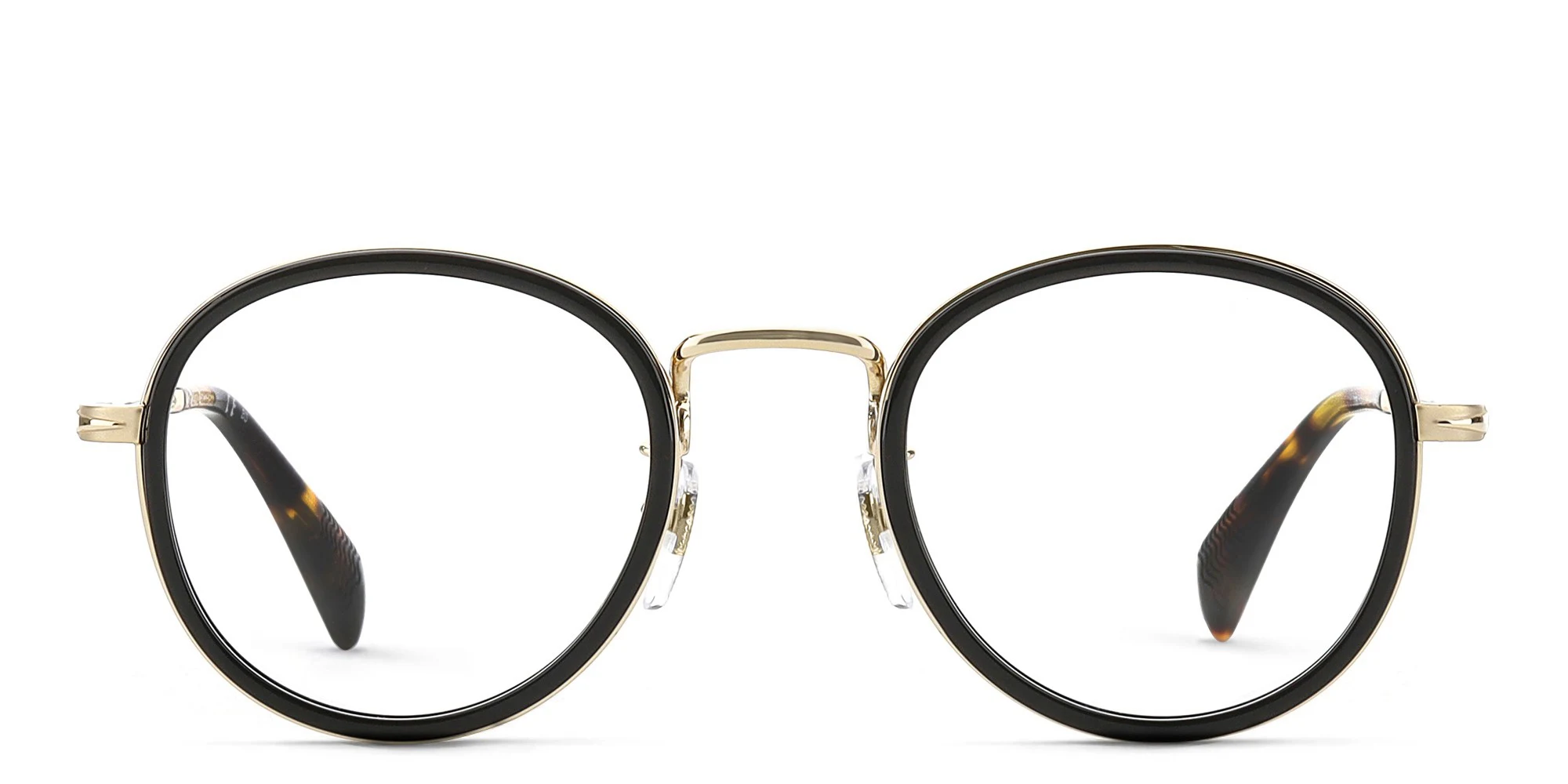 Shop DAVID BECKHAM Round Eyeglasses in Black online.