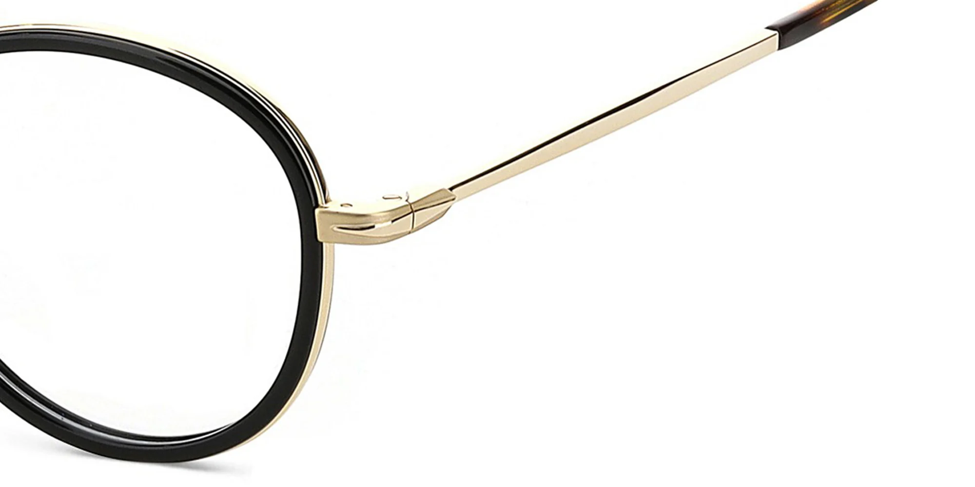 Shop DAVID BECKHAM Round Eyeglasses in Black online.