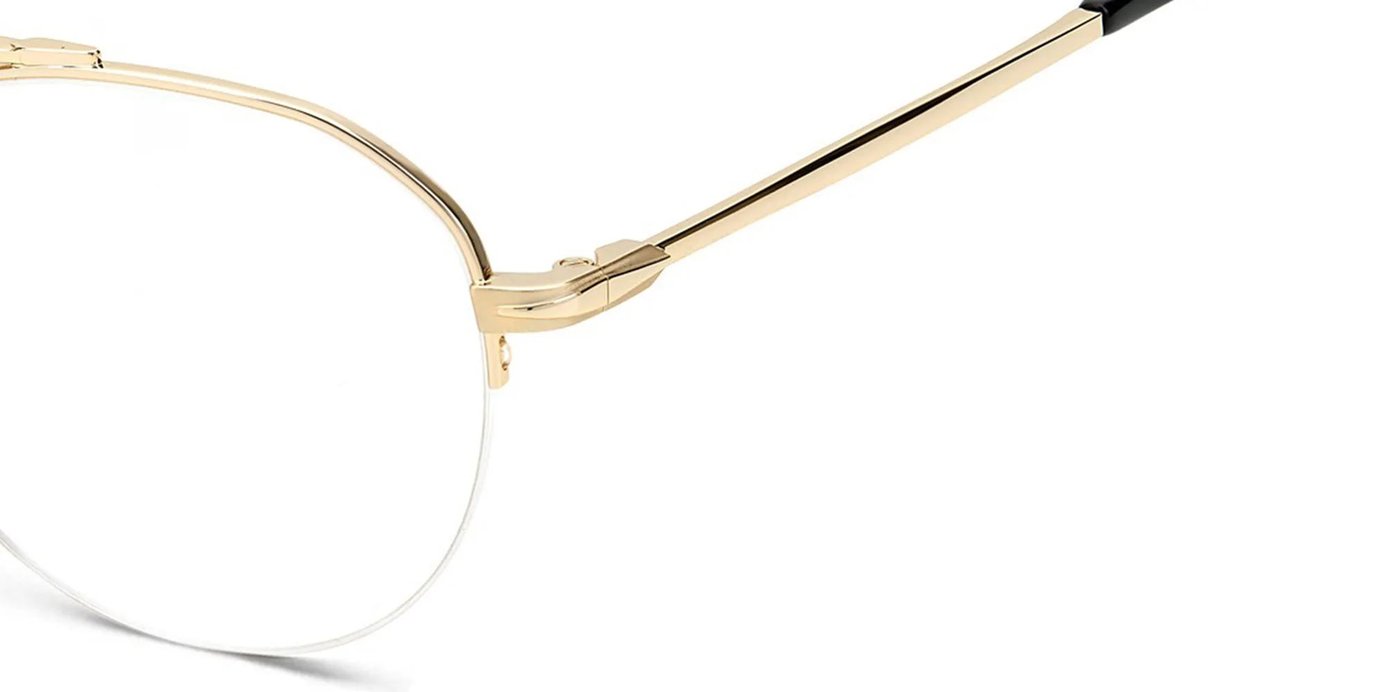 Shop DAVID BECKHAM Half Rim Round Eyeglasses in Gold online.