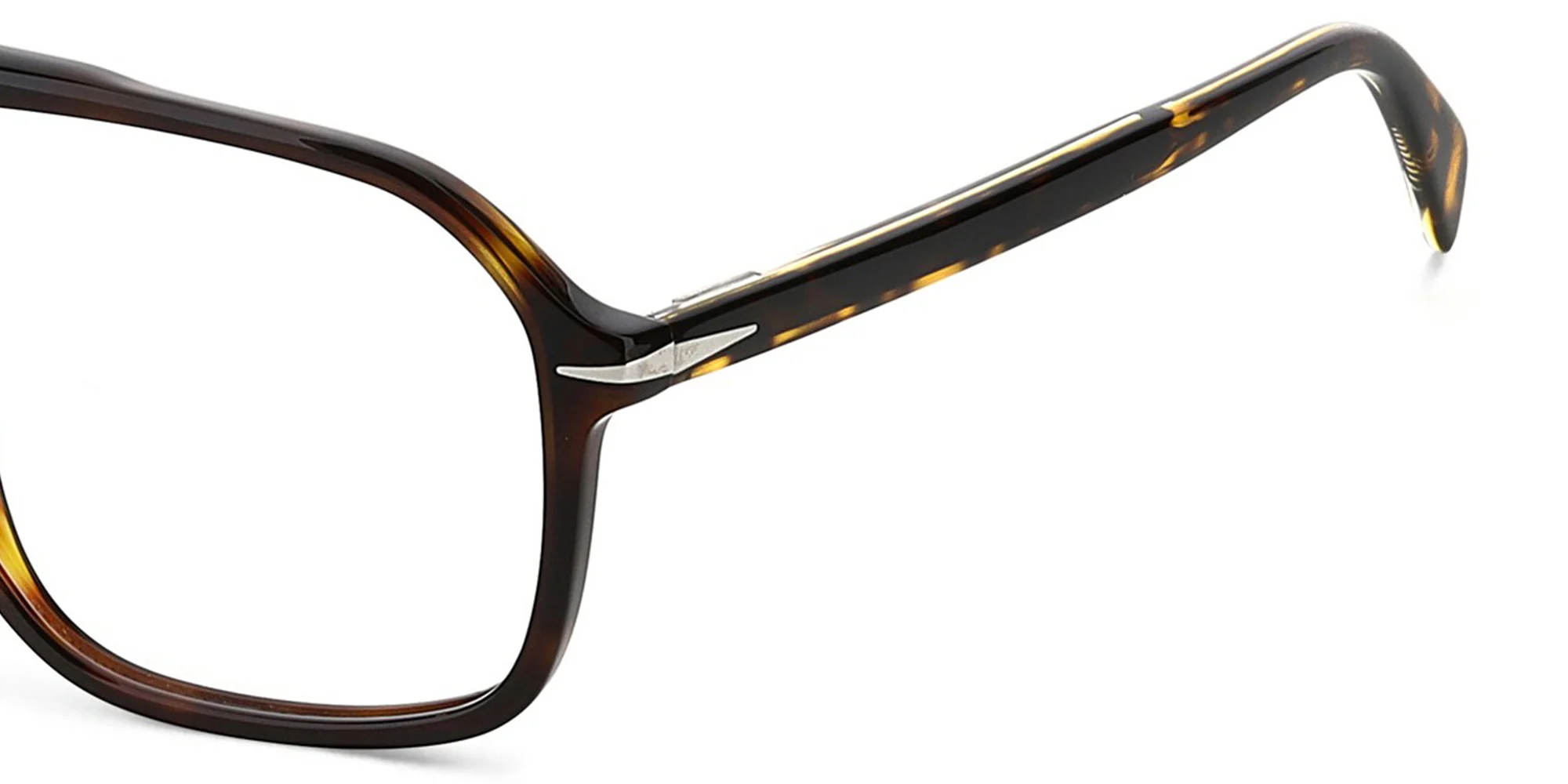 Shop DAVID BECKHAM Wide Aviator Eyeglasses in Havana online.