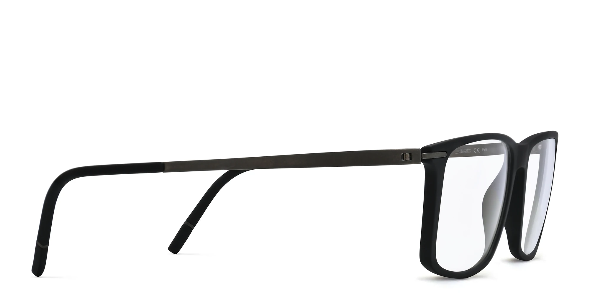 Shop Silhouette Rectangle Eyeglasses in Black online.