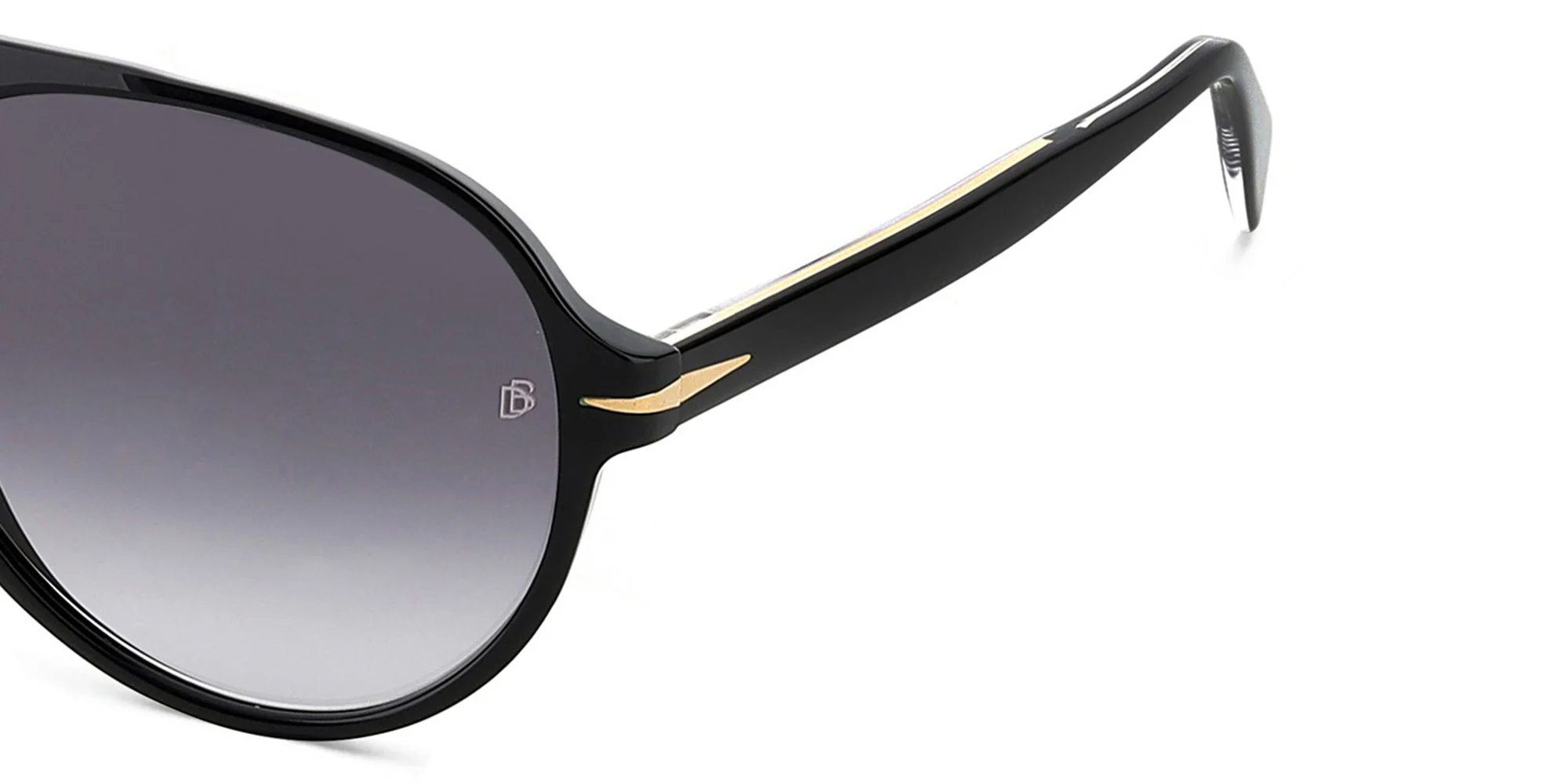 Shop DAVID BECKHAM Aviator Sunglasses in Black online.