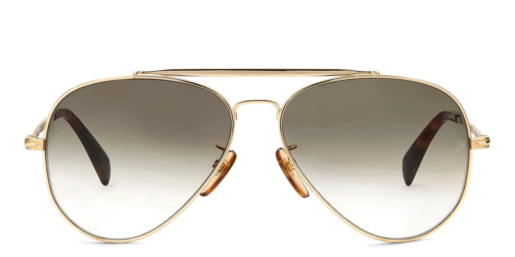 Shop DAVID BECKHAM Pilot Sunglasses in Gold online.