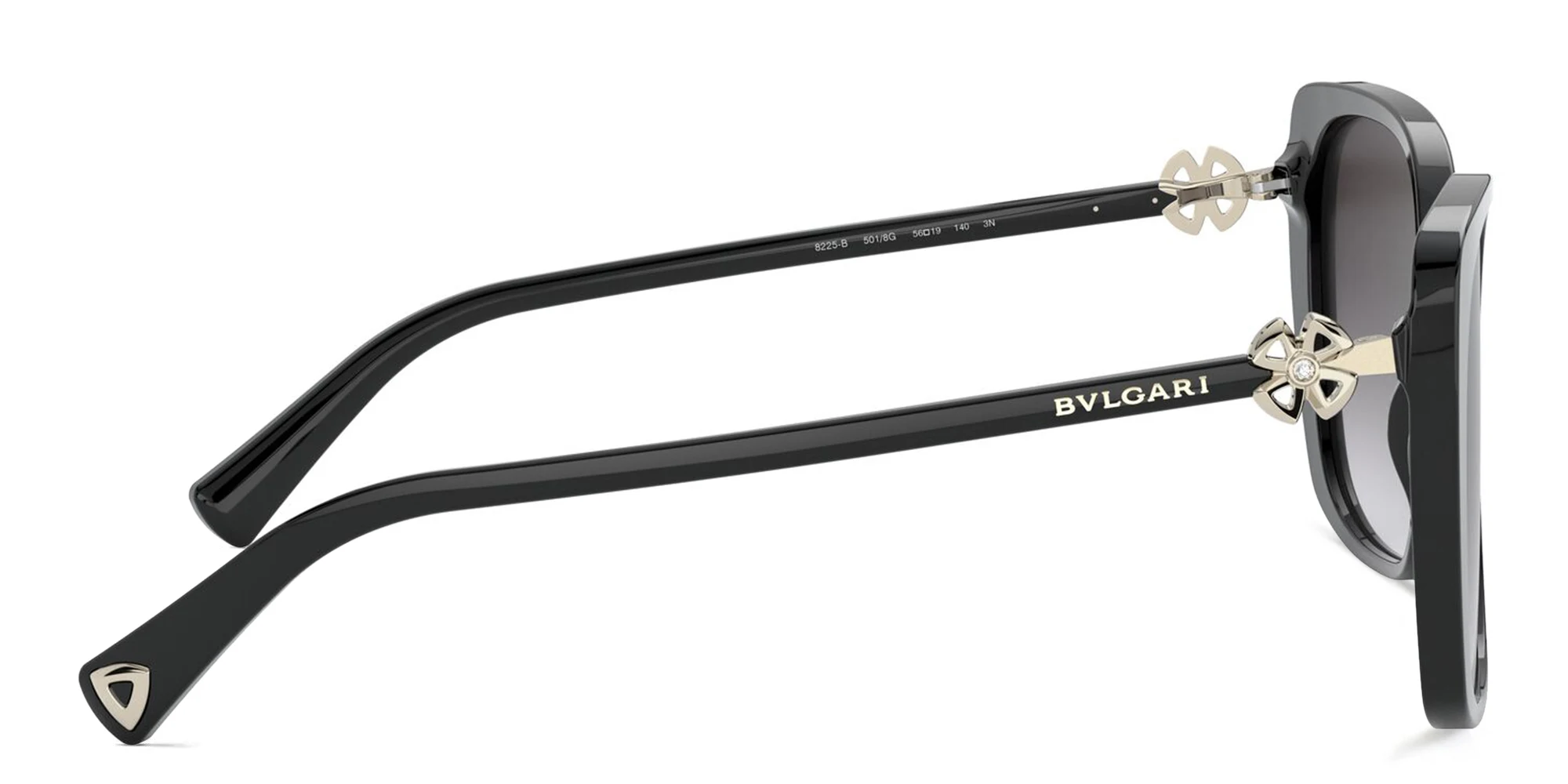 Shop BVLGARI Oversized Square Sunglasses in Black online.