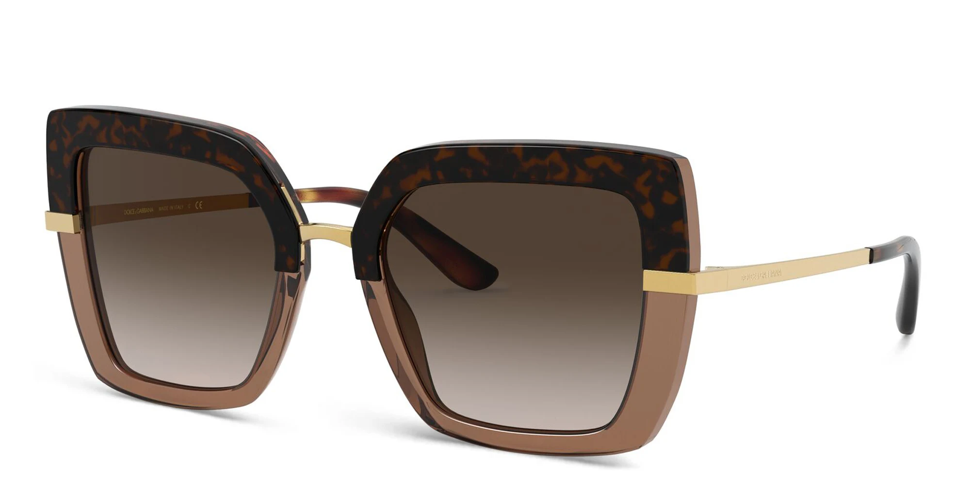Shop Dolce & Gabbana Square Sunglasses in Havana online.