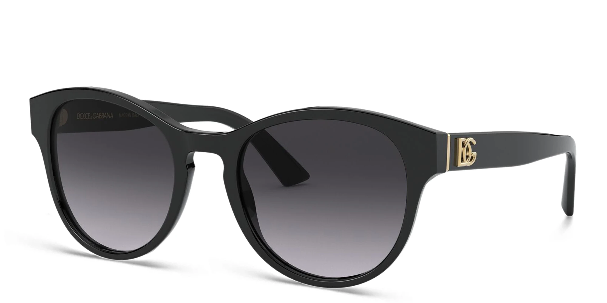 Shop Dolce & Gabbana Round Sunglasses in Black online.
