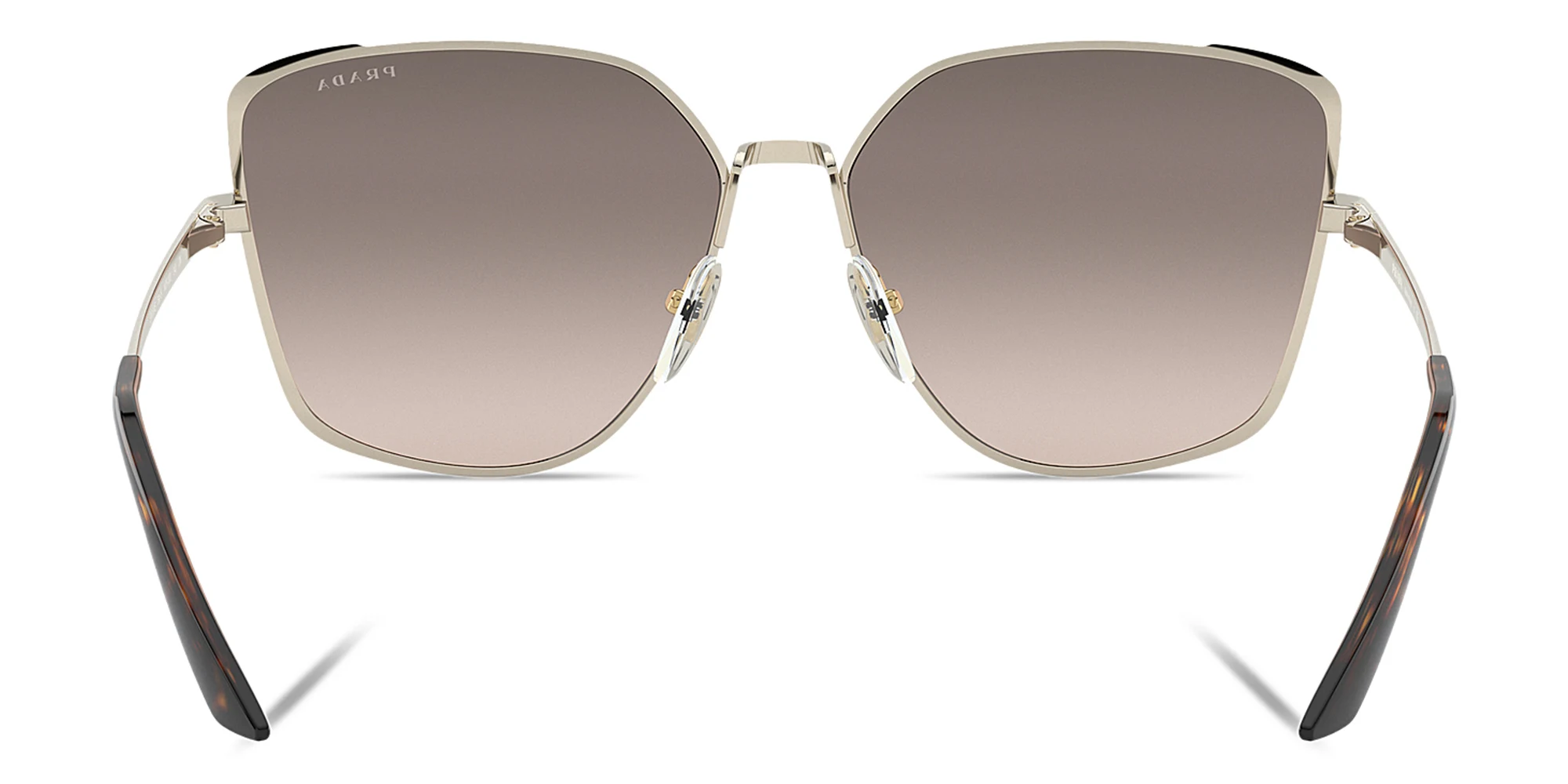 Shop PRADA Wide Irregular Sunglasses in Black online.