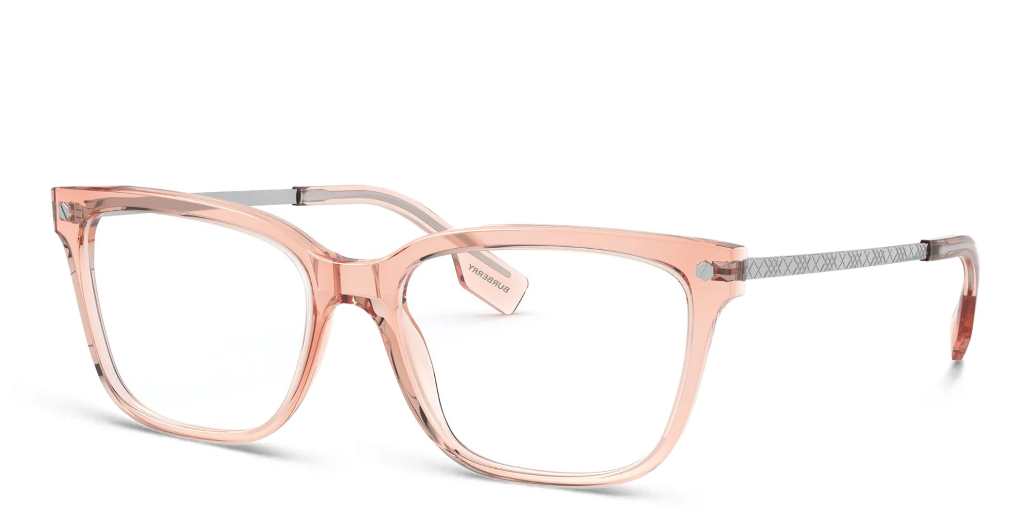 Shop BURBERRY Rectangle Eyeglasses in Pink online.