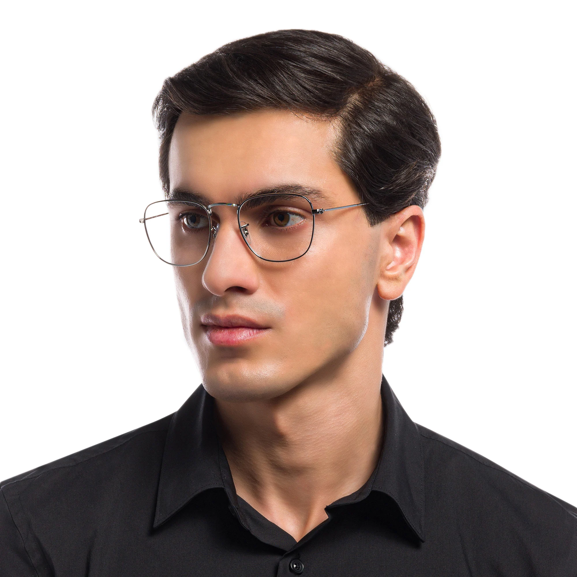 تسوق نظارة طبية "فرانك" بإطار مربع للجنسين راي بان بلون Gunmetal أونلاين.