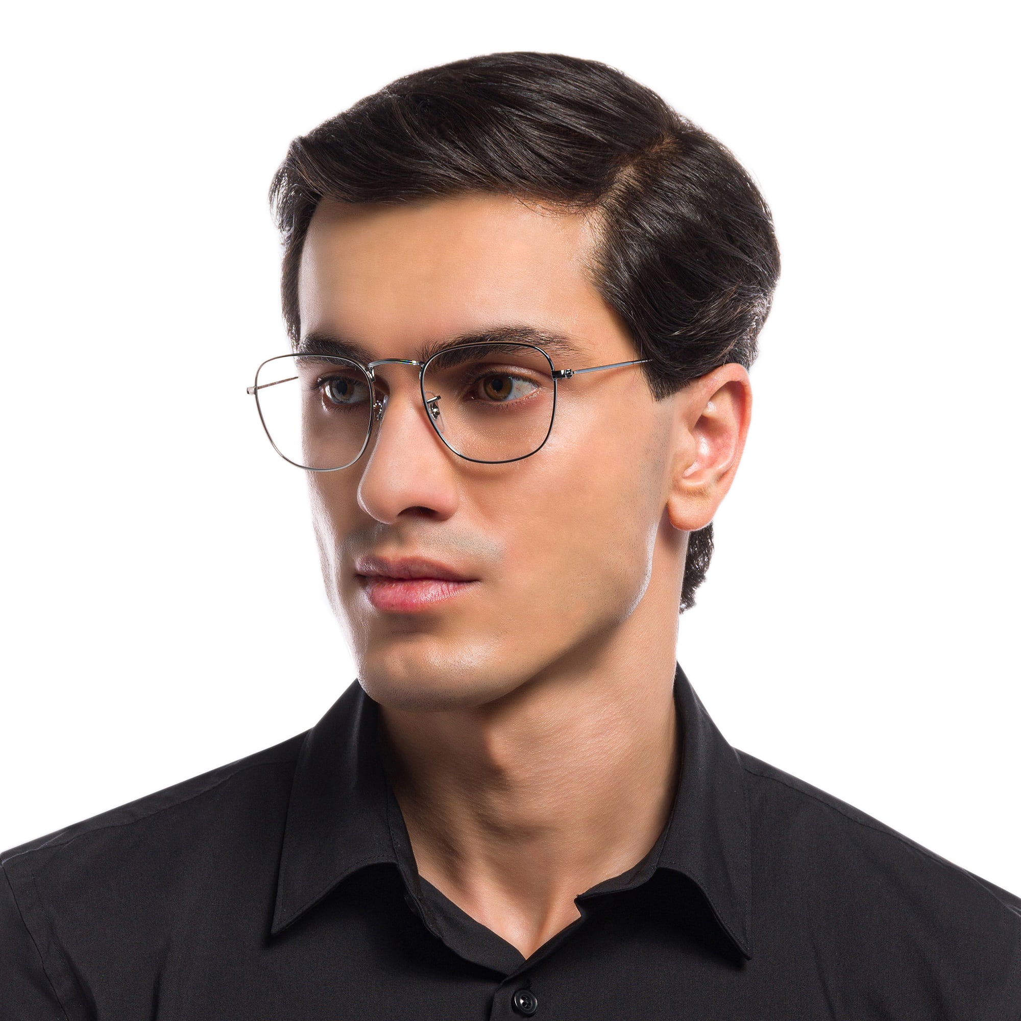 Shop Ray-Ban Frank Unisex Square Eyeglasses in Gunmetal online.