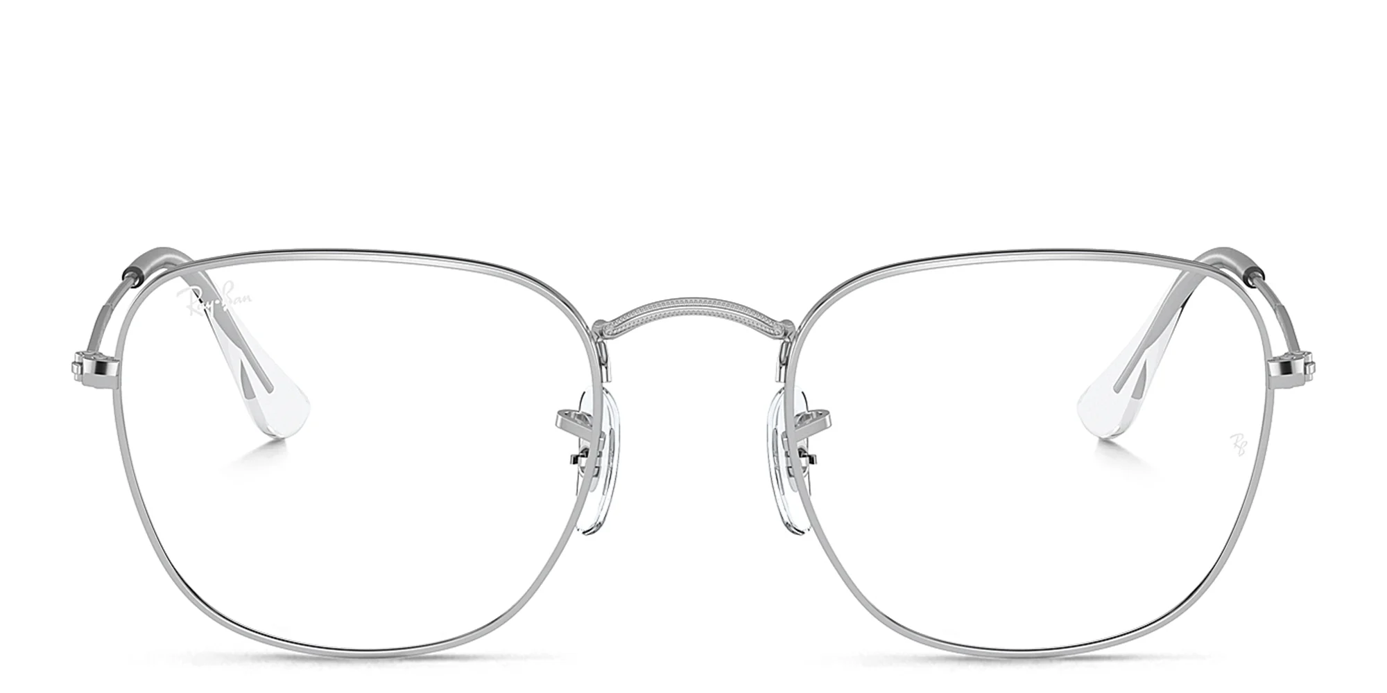 Shop Ray-Ban Frank Unisex Square Eyeglasses in Silver online.