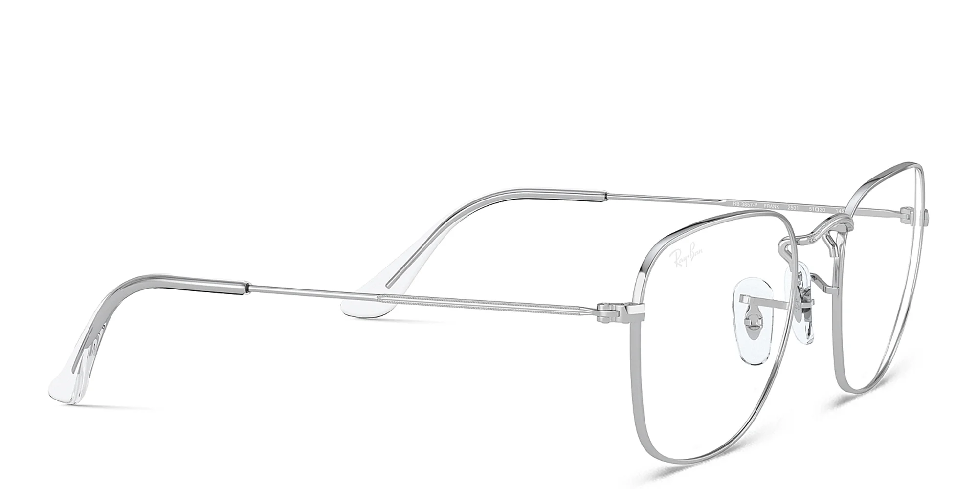 Shop Ray-Ban Frank Unisex Square Eyeglasses in Silver online.