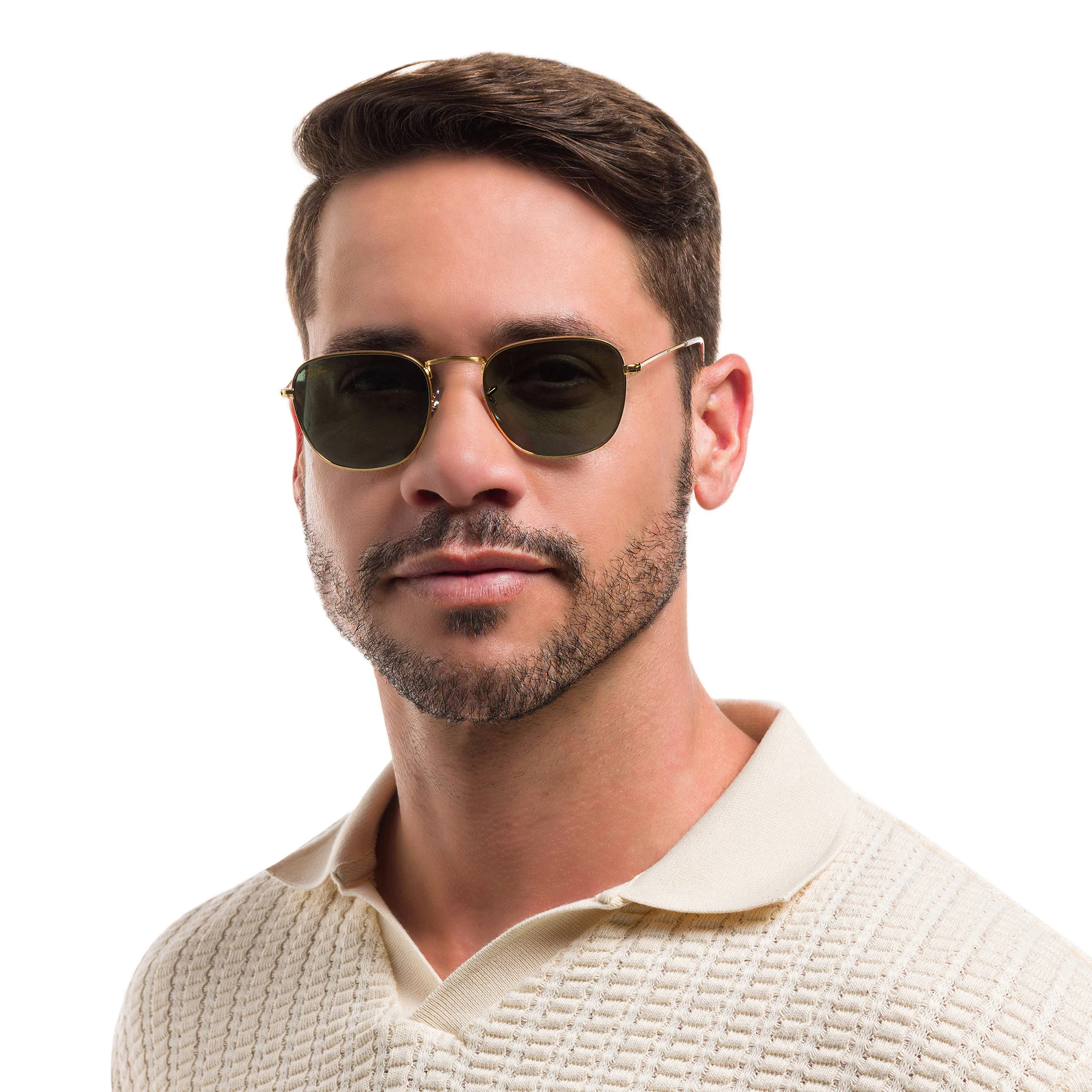 Shop Ray-Ban Frank Square Sunglasses in Gold online.