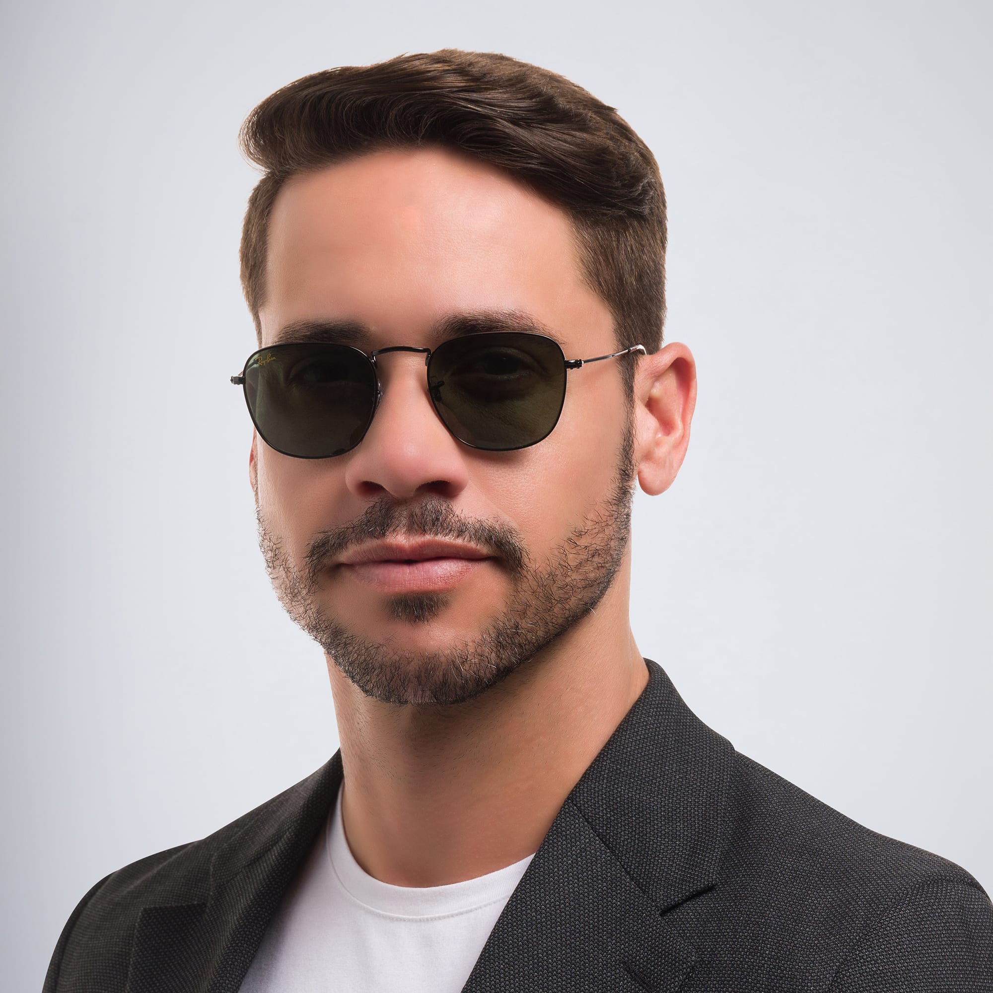 Shop Ray-Ban Frank Square Sunglasses in Black online.