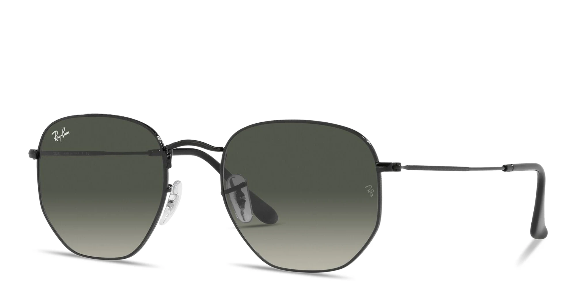 Shop Ray-Ban Hexagonal Unisex Sunglasses in Black online.