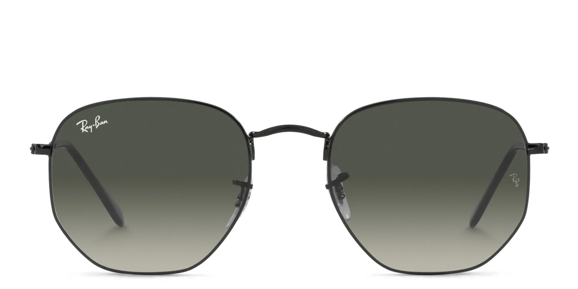 Shop Ray-Ban Hexagonal Unisex Sunglasses in Black online.