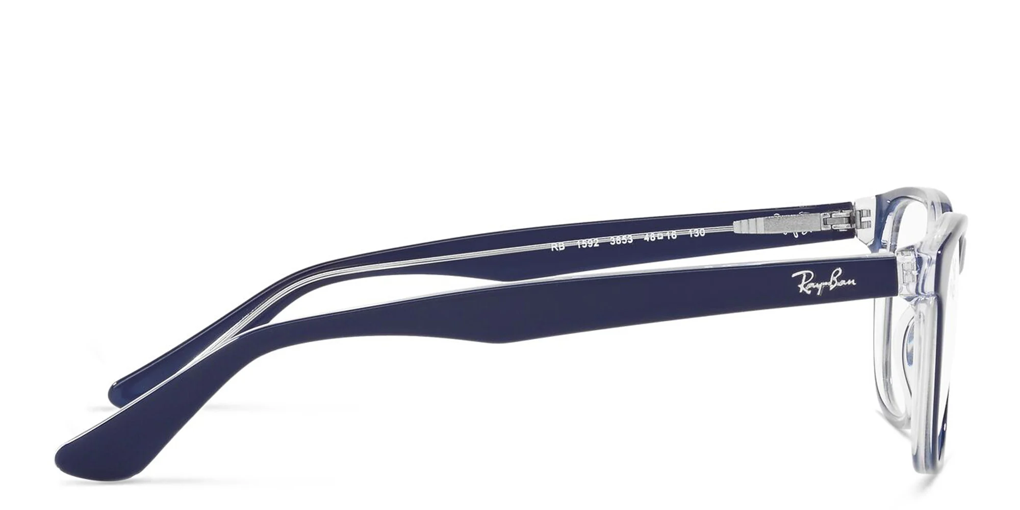 Shop Ray-Ban Junior Kids Square Eyeglasses in Blue On Transparent online.