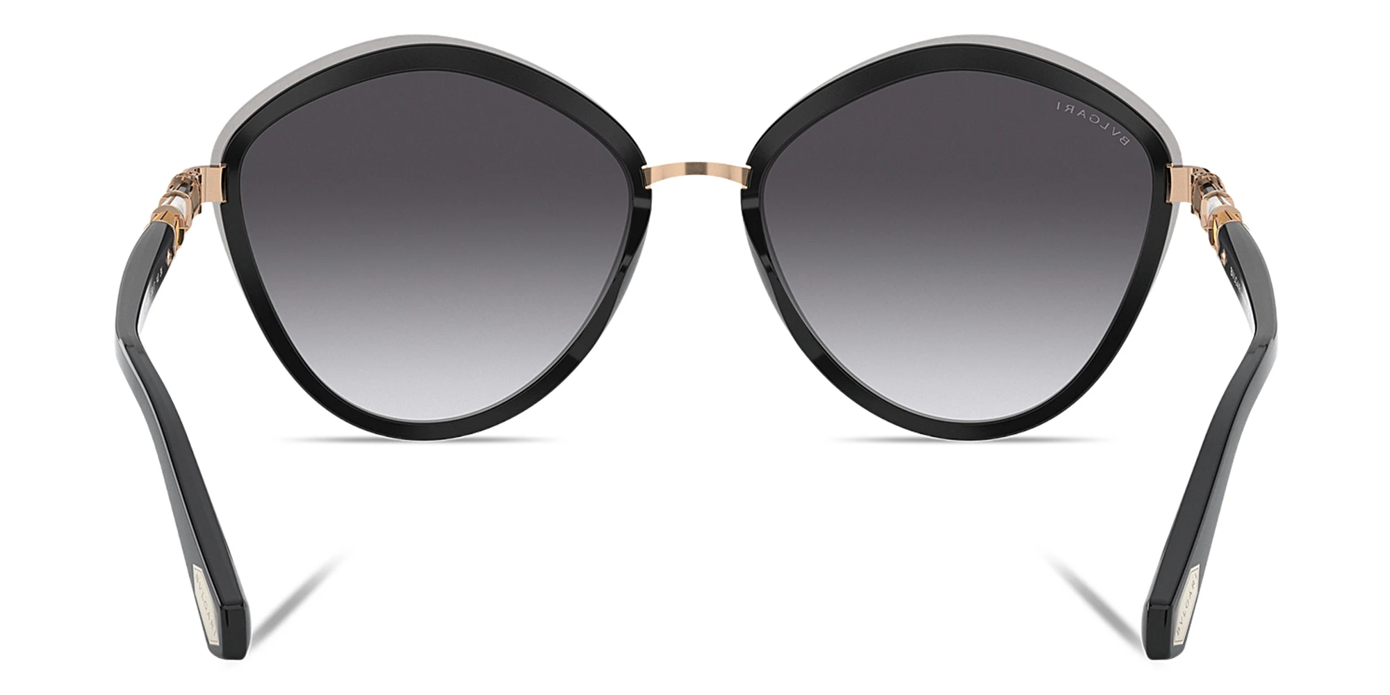 Shop BVLGARI Irregular Sunglasses in Black online.