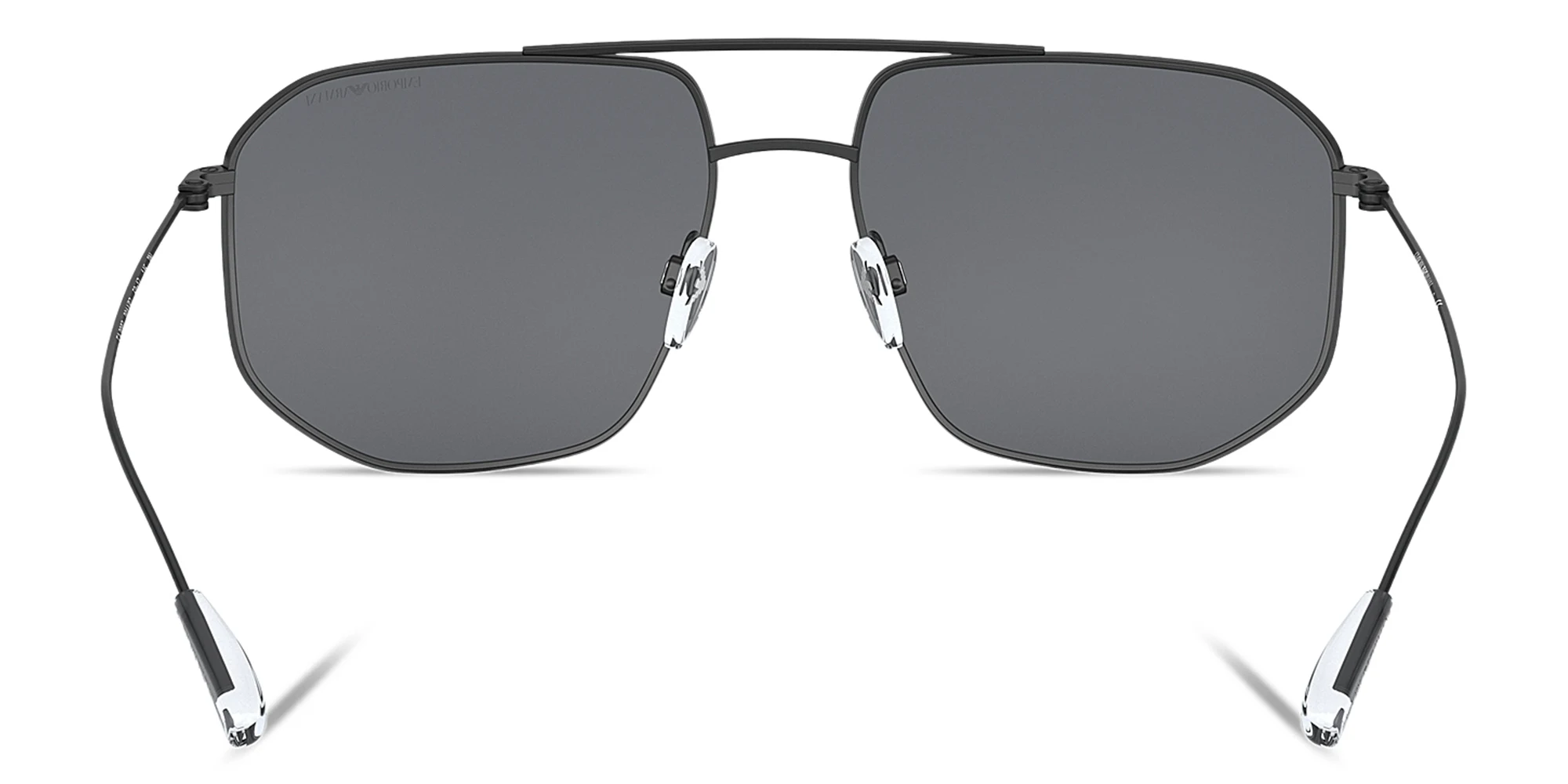 Shop Emporio Armani Irregular Sunglasses in Matte Black online.